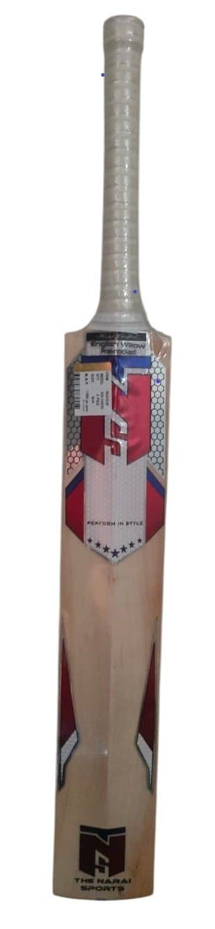 TNS Run Beginner | Kashmir Willow | Standard Size Cricket Bat | Lightweight | Durable Rubber Grip | Cane Handle | Grade 3 Kashmir Willow | Hard Pressed | Powerful Punch